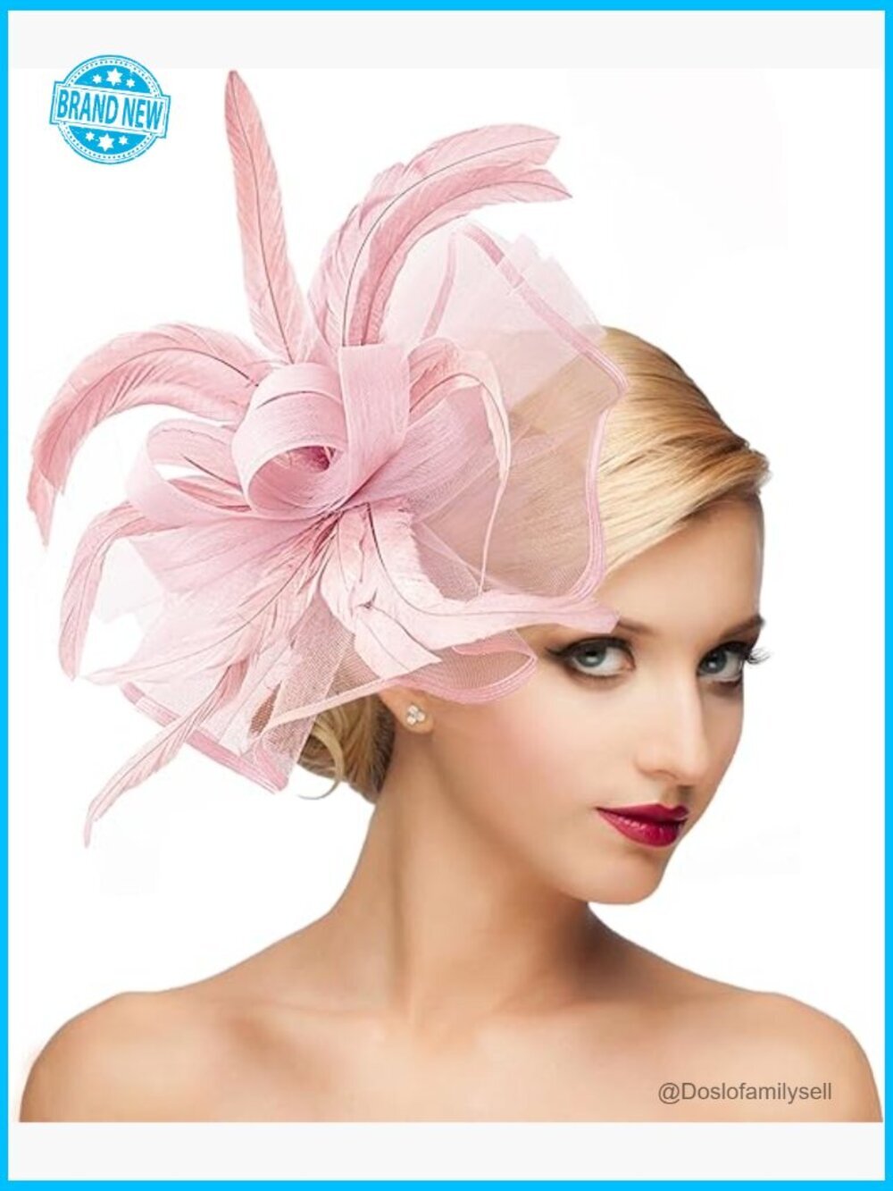 Vintage Fascinator Hat Headpiece Feather Floral Derby Wedding Cocktail Tea